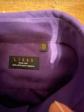 Camicia uomo manica corta viola Likas