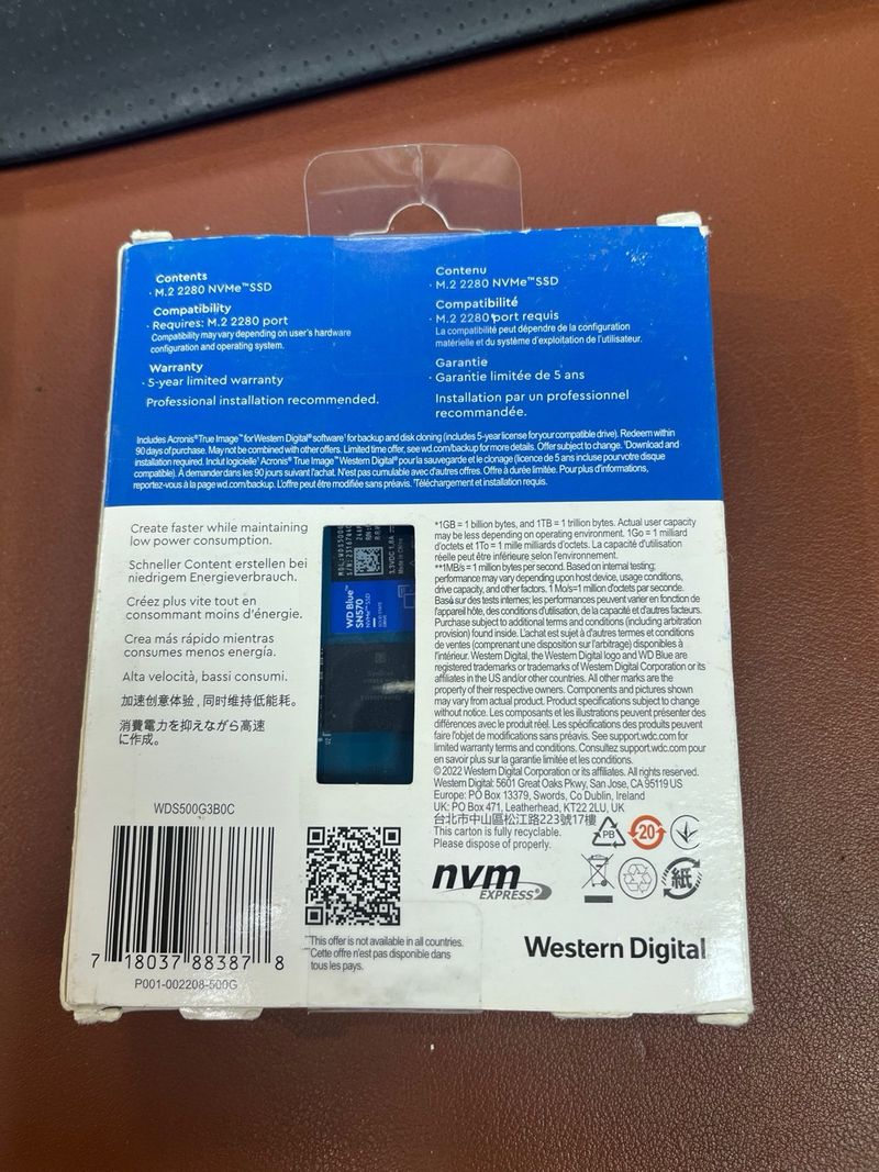SSD WD Blue SN570 500GB M.2 NVMe#405002 afbeelding 3