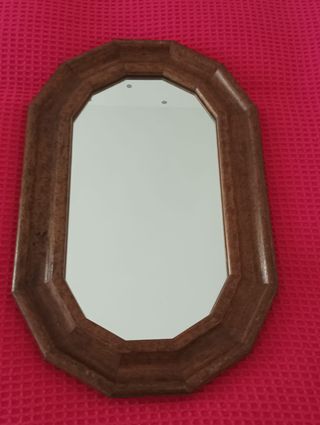 Espejo Decorativo Hexagonal Madera