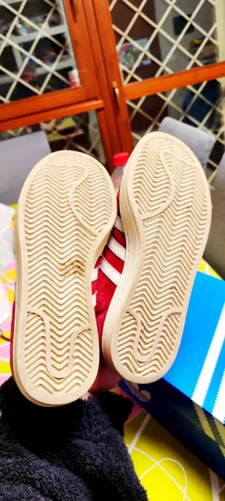 Adidas Campus Donna Rosso Bianco Tg 37.5