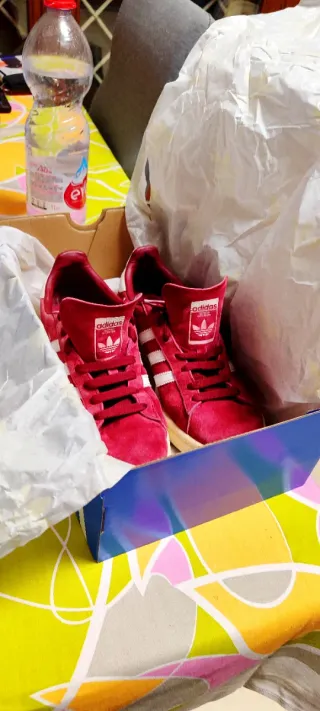 Adidas Campus Donna Rosso Bianco Tg 37.5