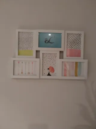 Marco de fotos pared blanco