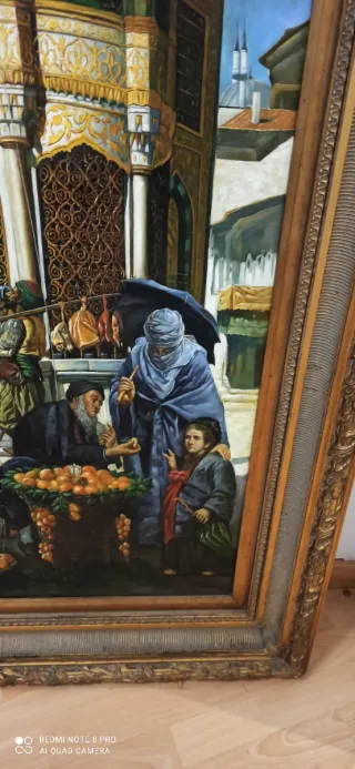 Antiguo cuadro escena oriental