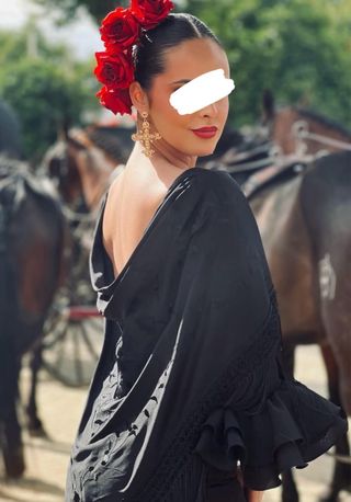 Mantoncillo Sevilla Negro y Rojo