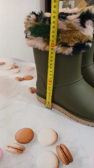 Botas de agua Gioseppo caqui con calcetín de pelo