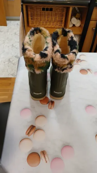 Botas de agua Gioseppo caqui con calcetín de pelo