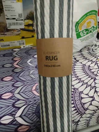 Alfombra acrílico tela gris