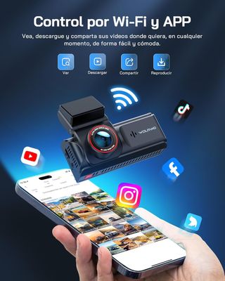Dashcam WOLFANG 4K delantera y trasera con WiFi