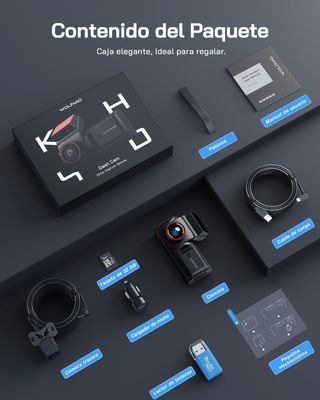 Dashcam WOLFANG 4K delantera y trasera con WiFi