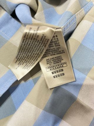 Camisa Burberry Cuadros Beige y Azul M