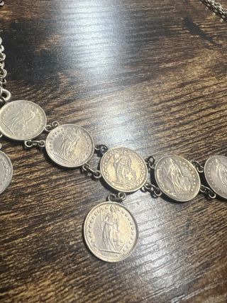 Collar Monedas Antiguas Plata Ley 925