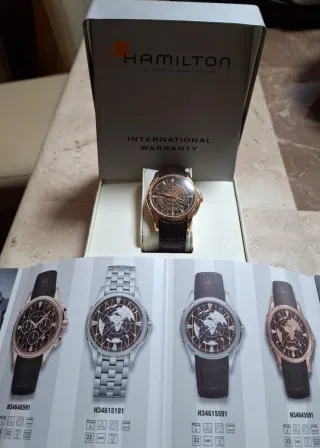 Reloj Hamilton Riva Marrón y Dorado