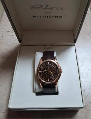 Reloj Hamilton Riva Marrón y Dorado