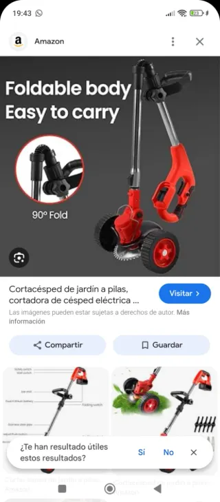 Desbrozadora eléctrica plegable