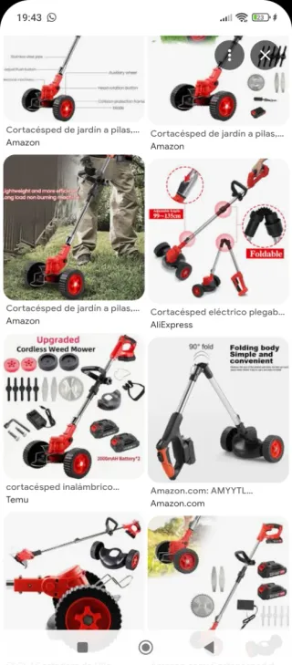 Desbrozadora eléctrica plegable