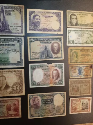 LOTE BILLETES DE ESPAÑA CIRCULADOS