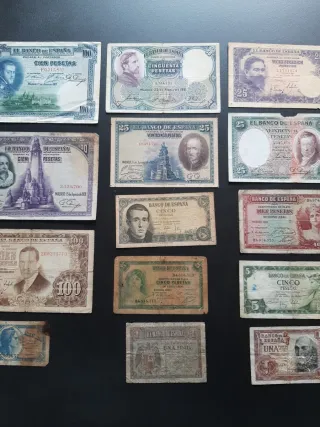 Lotto di banconote spagnole circolate