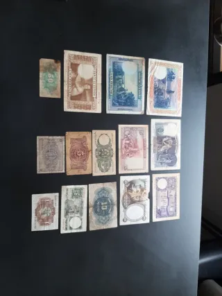 Lotto di banconote spagnole circolate