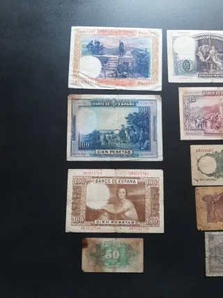 Lotto di banconote spagnole circolate