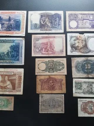 Lotto di banconote spagnole circolate