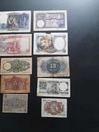 Lotto di banconote spagnole circolate