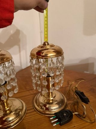 Coppia Lampade Vintage Cristallo e Metallo