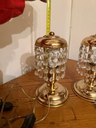 Coppia Lampade Vintage Cristallo e Metallo
