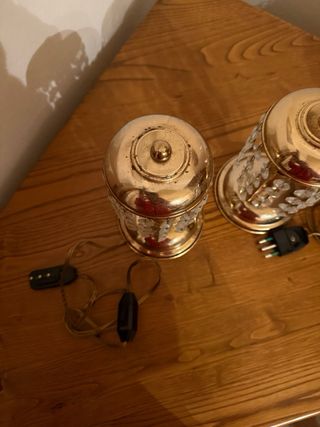 Coppia Lampade Vintage Cristallo e Metallo