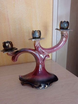 Candelabros de cristal y metal