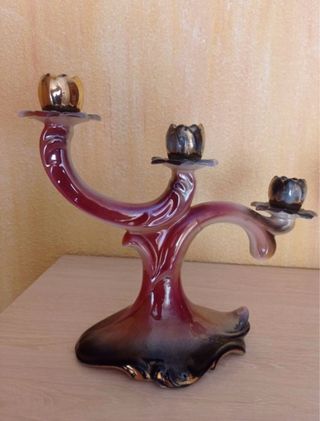 Candelabros de cristal y metal