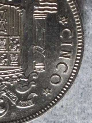 6 Monedas 5 Pesetas Franco 1949-Estrellas*19*50