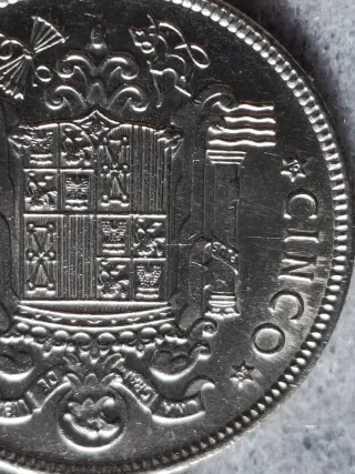 6 Monedas 5 Pesetas Franco 1949-Estrellas*19*50