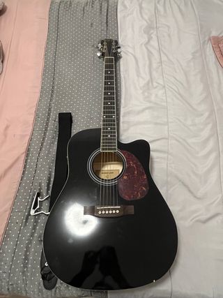 Guitarra Acústica Amplificada Negra