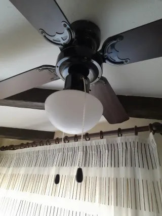 Ventilador de Techo Rústico Madera y Metal