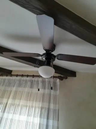 Ventilador de Techo Rústico Madera y Metal