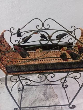 Centro de pasillo forja y mimbre
