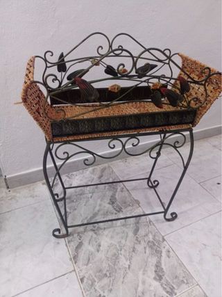 Centro de pasillo forja y mimbre
