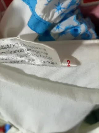 Traje Flamenca Niña Blanco y Azul