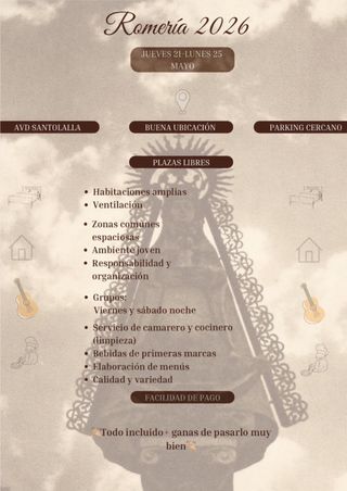 Plazas libres romería 2026