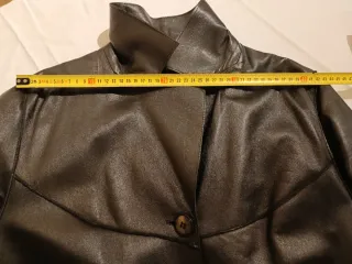 Trench de Piel Auténtica Negro