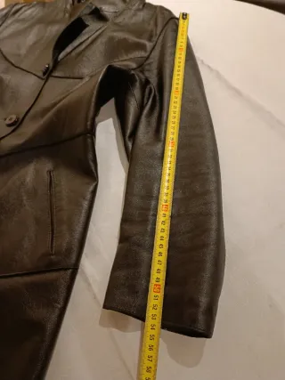 Trench de Piel Auténtica Negro