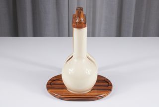 Oliera Acetiera Teak e Ceramica Stile Alvar Aalto