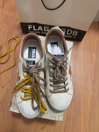 Zapatos Mujer Beige y Dorado