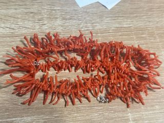 Collana corallo frange arancione rosso