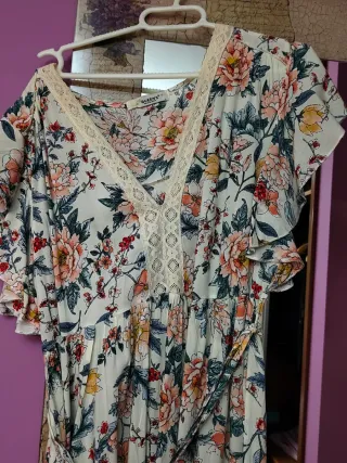 Vestido largo estampado floral