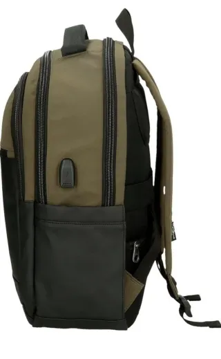 Mochila Pepe Jeans Negra y Verde Oliva