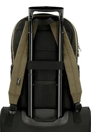 Mochila Pepe Jeans Negra y Verde Oliva