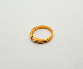 Solitario de oro de 18k circonitas, 3.87 g, T-15.