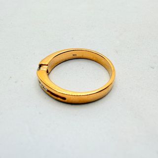 Solitario de oro de 18k circonitas, 3.87 g, T-15.