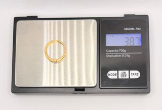 Solitario de oro de 18k circonitas, 3.87 g, T-15.